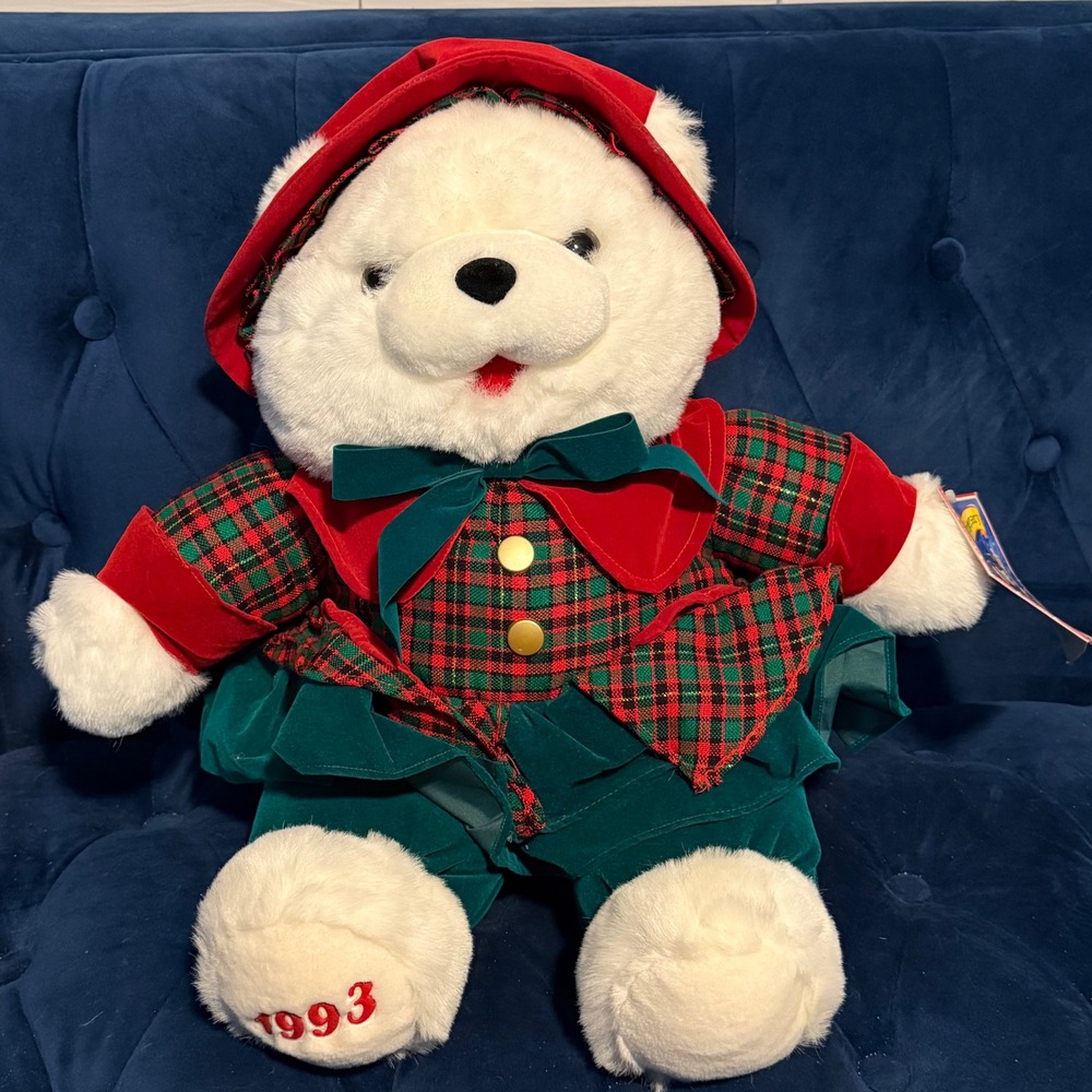 NWT Vintage‎ 1993 Holiday Teddy Bear 150th Anniversary Charles Dickens Christmas